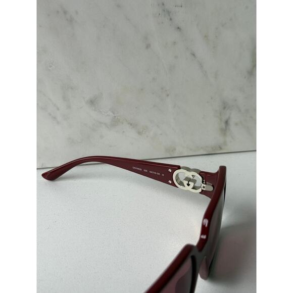 NEW Gucci GG1692S Burgundy Square Mirror Lens Sunglasses main image 4
